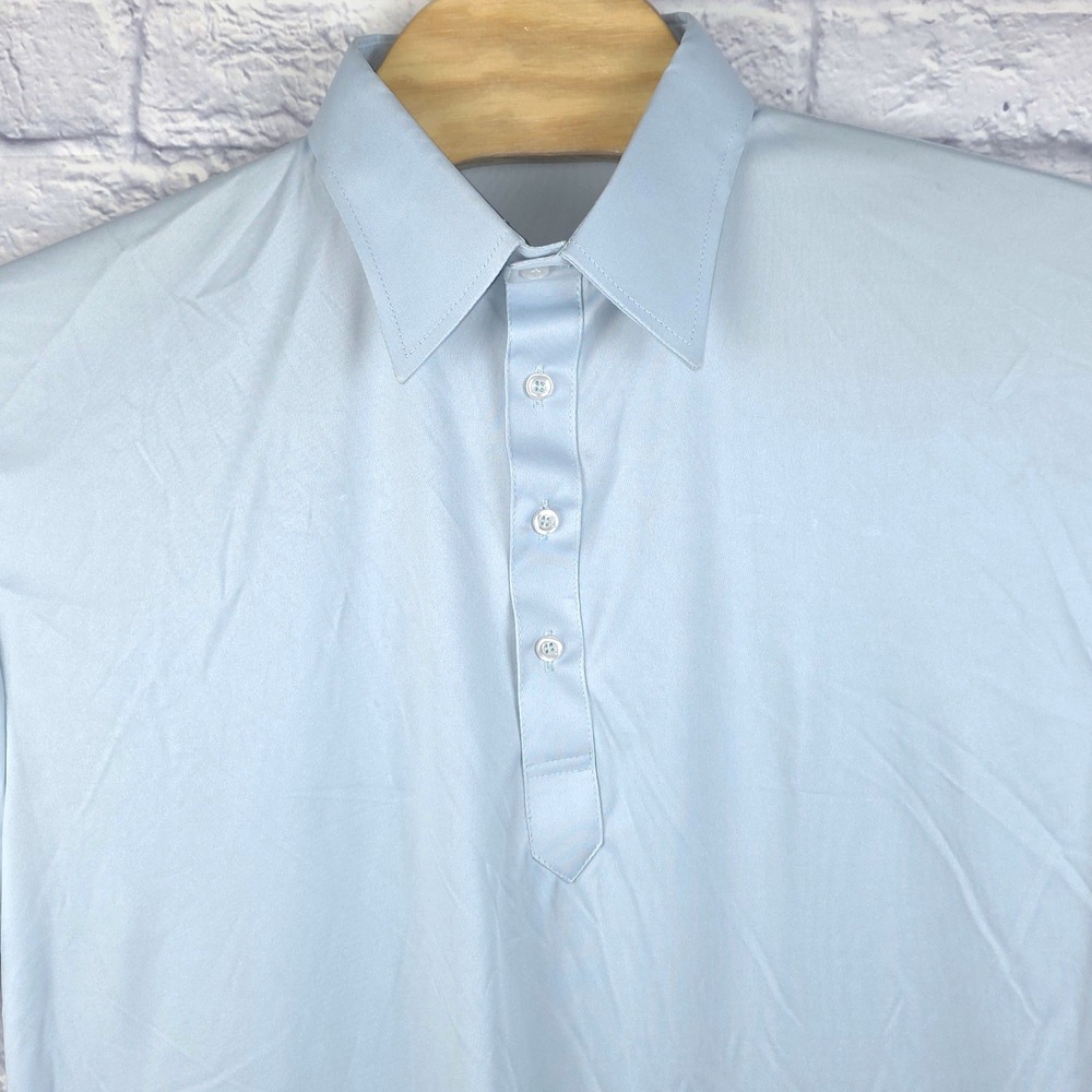 Collars & Co Mens Blue Short Sleeve Golf‎ Polo Shirt Dress Collar Performance XL
